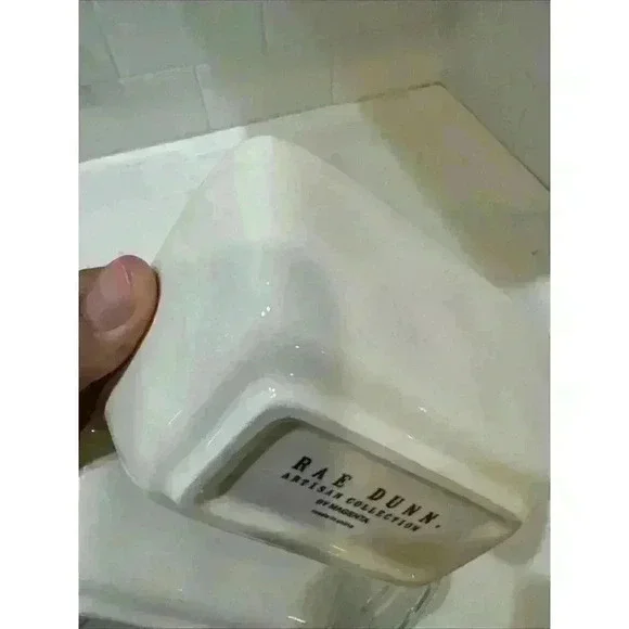 Rae Dunn SET GOALS TAKE ACTION Divided Serving Dish Artisan Magenta 8x5 - Picture 7 of 11